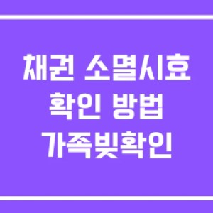 채권 소멸시효 확인 방법 가족빚확인 채권 소멸시효 확인 방법 가족빚확인