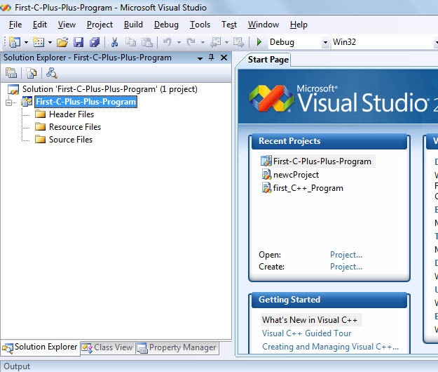 First C++ program project created Learn C++ Online