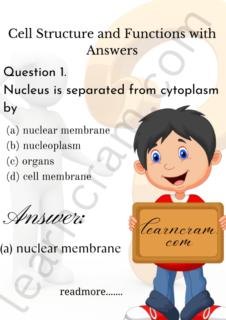 MCQ Questions for Class 8 Science Chapter 8 Cell Structure and