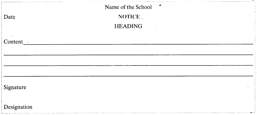 The format of a 'notice' is given. Notice Writing Class 11 Format, Examples, Topics, Exercises