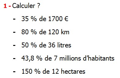 Lors de la période des soldes max a acheté un . Exercices de maths 5Ã©me - Le pourcentage