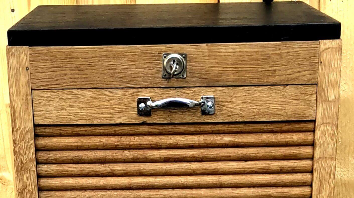 Classeur à volet roulant relooké - Relooking de meubles anciens :