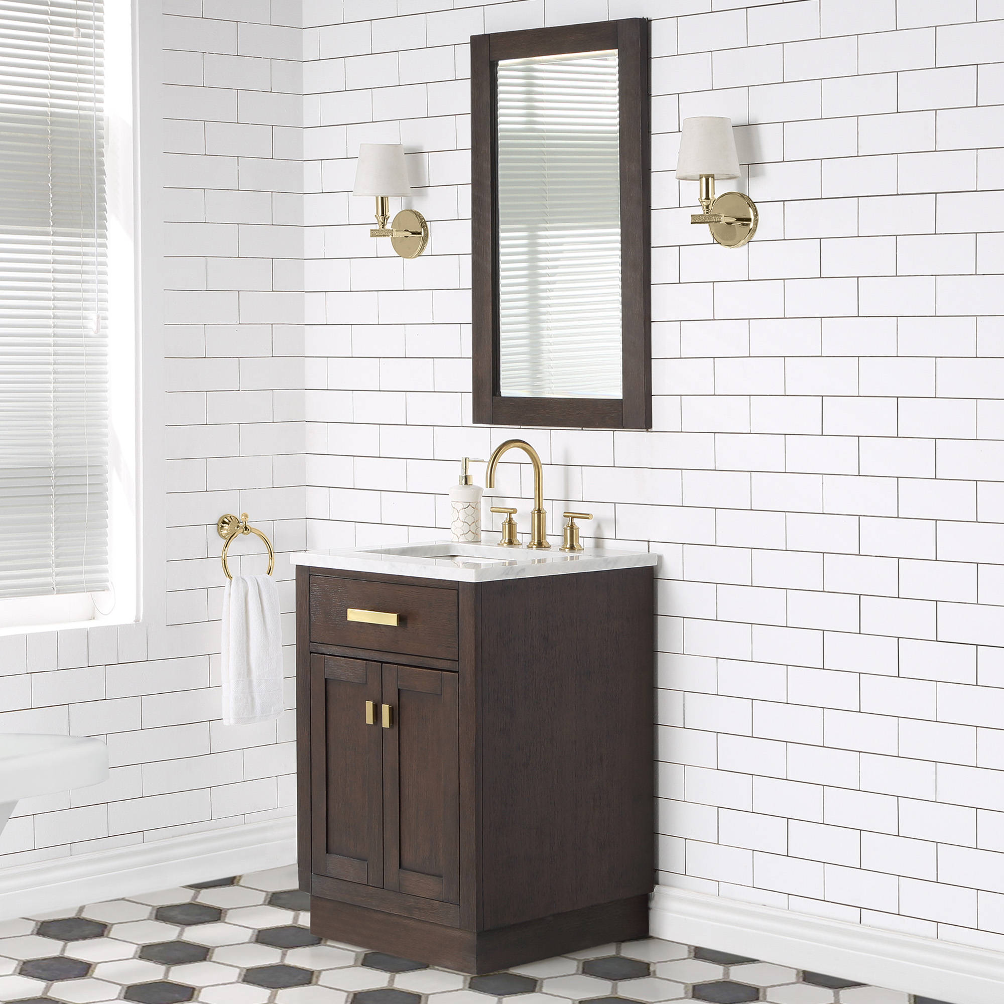 Arrives by thu, dec 2 buy gliderite hardware slim italian cabinet 11 3/8'' center bar pull at walmart.com. 24" Brown Oak Single Bathroom Vanity with Seamless Italian