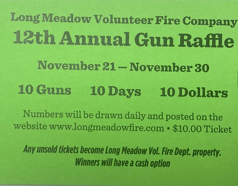 2021 annual gun raffle 10 days 10 guns longmeadow volunteer fire company