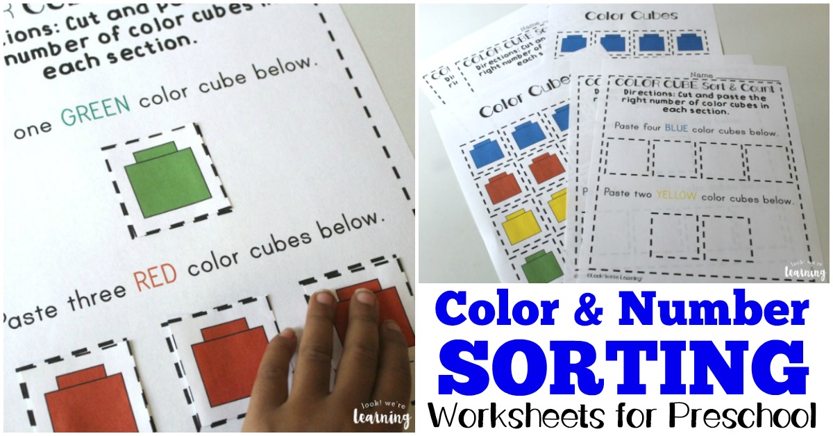 Sort by color worksheets, color sorting game, educational preschool printable activity, homeschool game, tot school, busy binder. Preschool Worksheets Preschool Sorting Worksheets Look We Re Learning