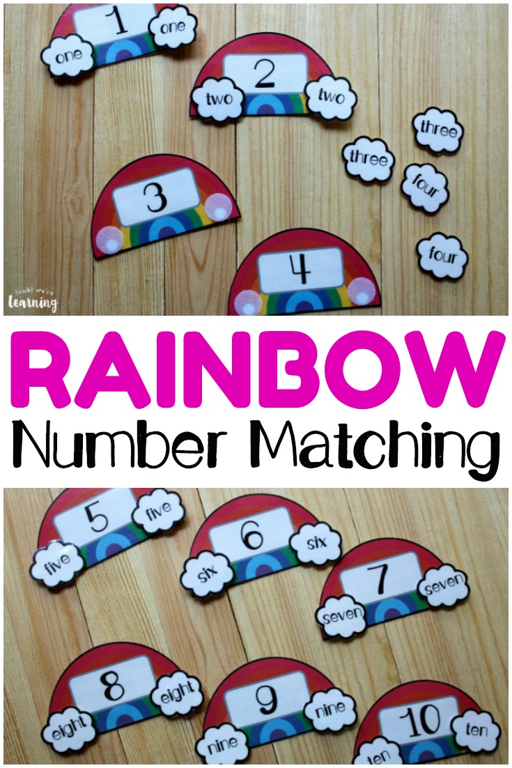 rainbow number word matching activity for kids look we re learning