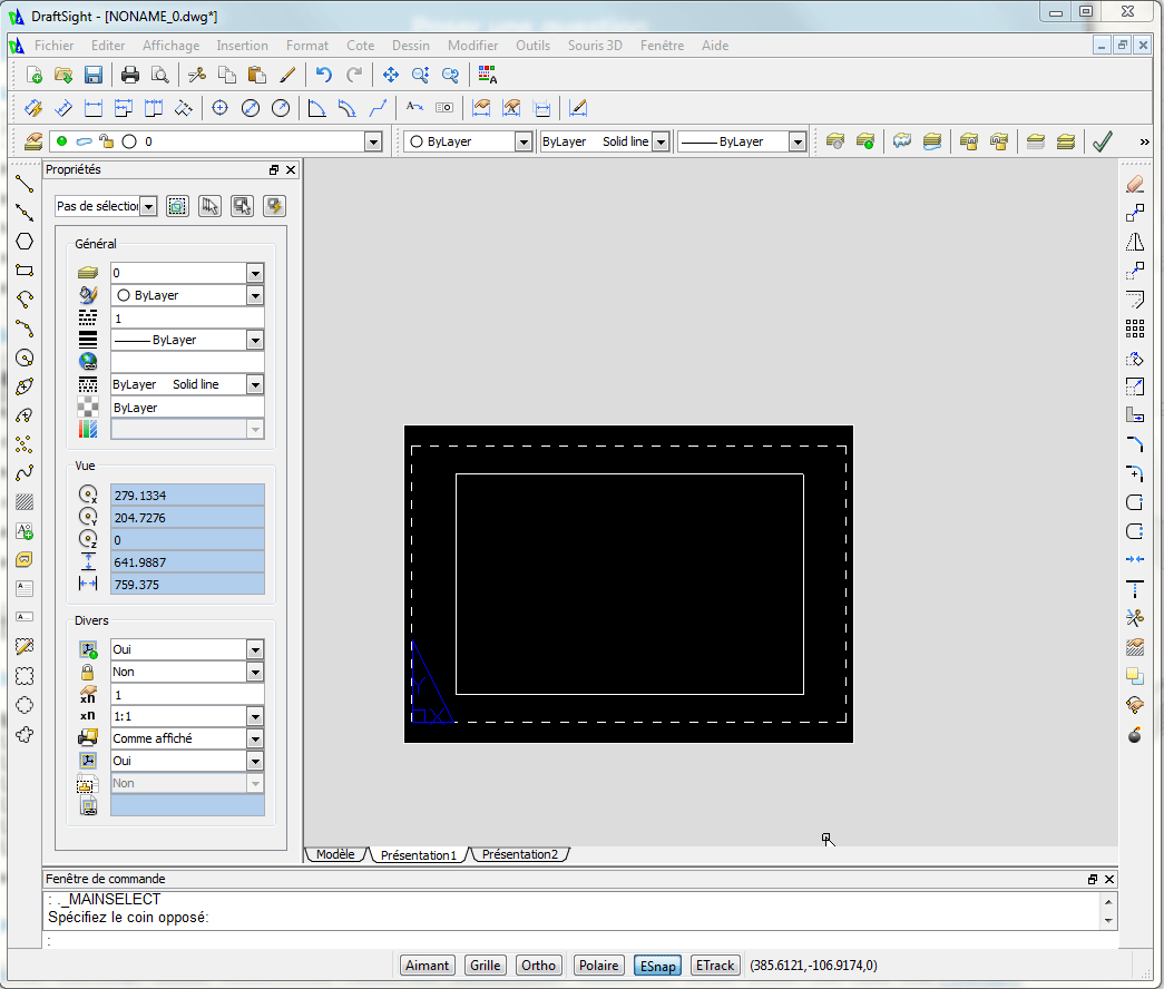 Forum Draftsight Supprimer Le contour de mise en plan dans les  présentations | CAO