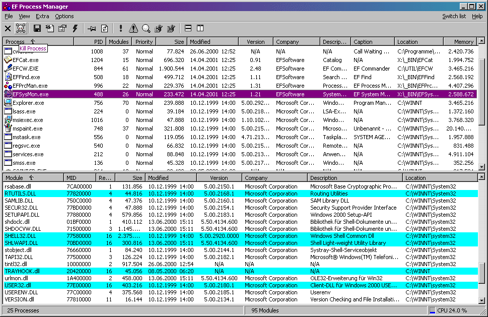 Windows 10 8 7 v xp . Download EF Process Manager - MajorGeeks