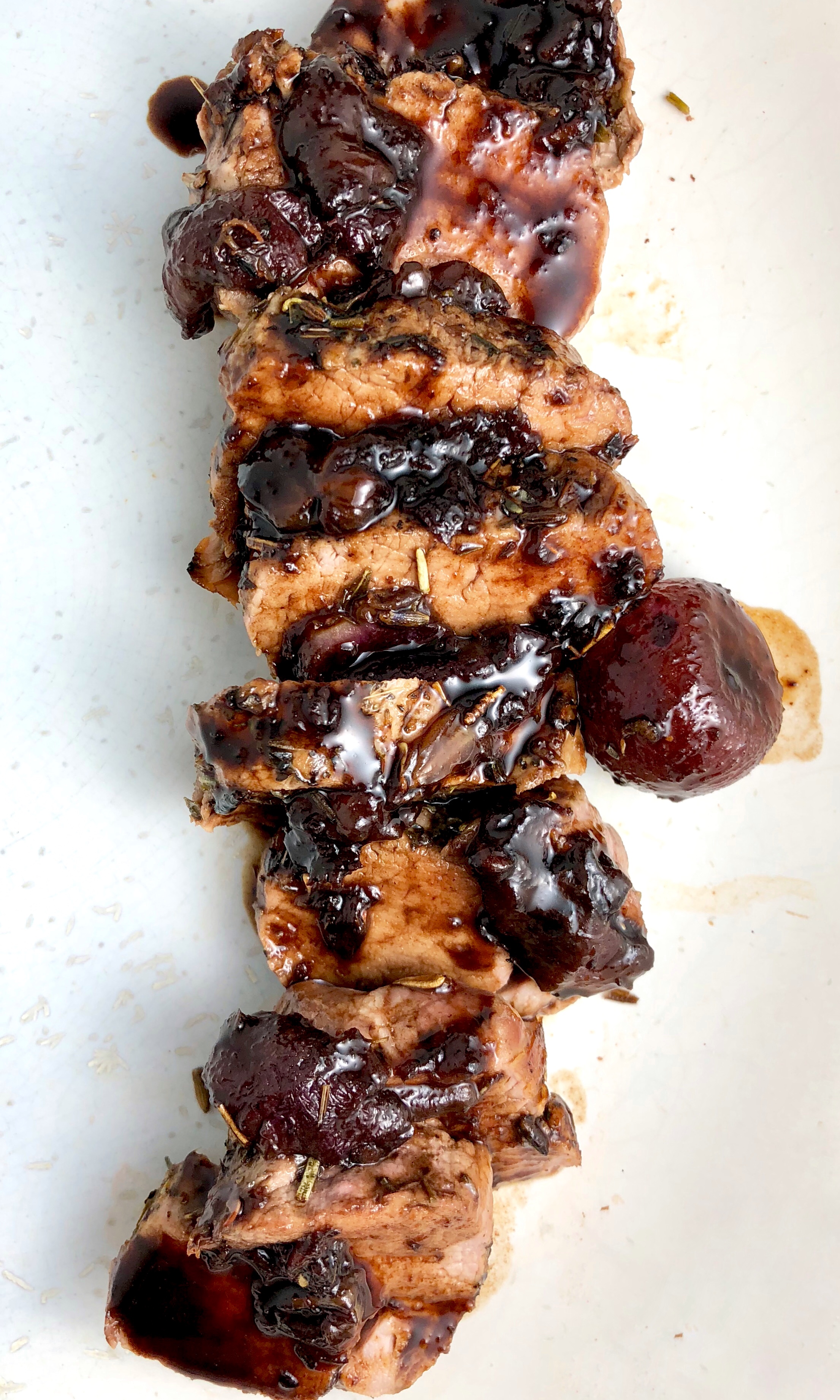 Pork Tenderloin with Balsamic Roasted Grape Glaze MAK and Her Cheese