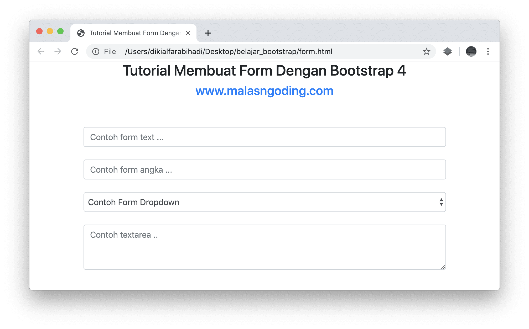 Bootstrap 4 #20 : Form Bootstrap 4 - Malas Ngoding