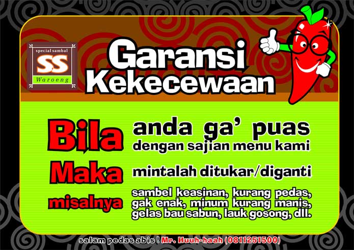 Slogan unik Waroeng SS - MalesNulis.Com