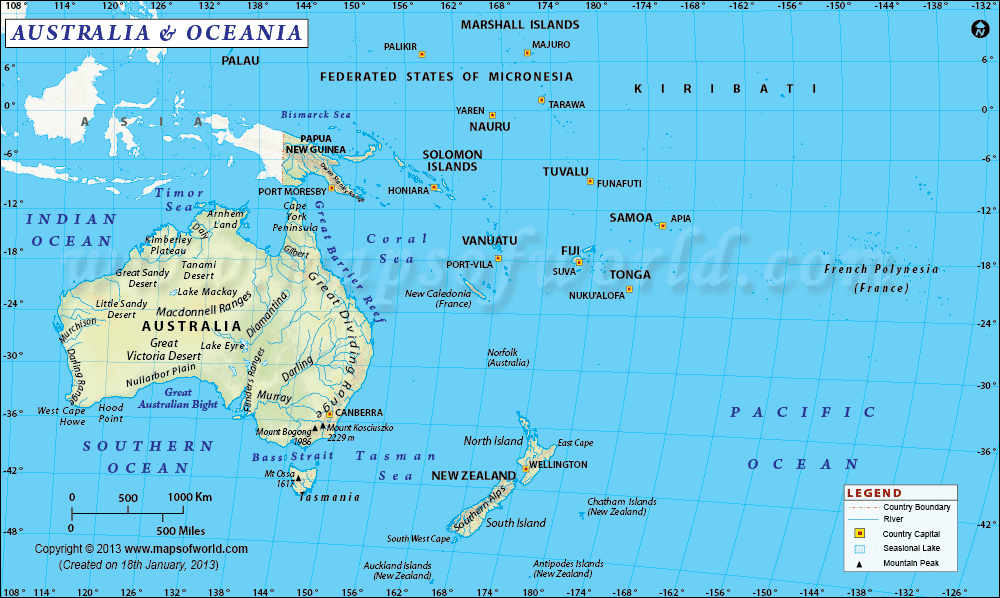 The bigger the airport, the bigger the confusion. Oceania Map