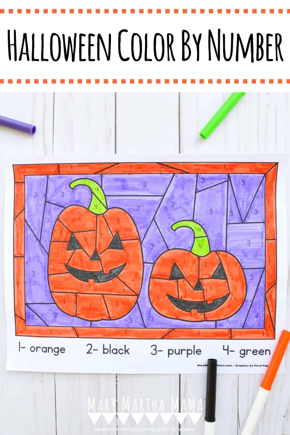 halloween color by number mary martha mama