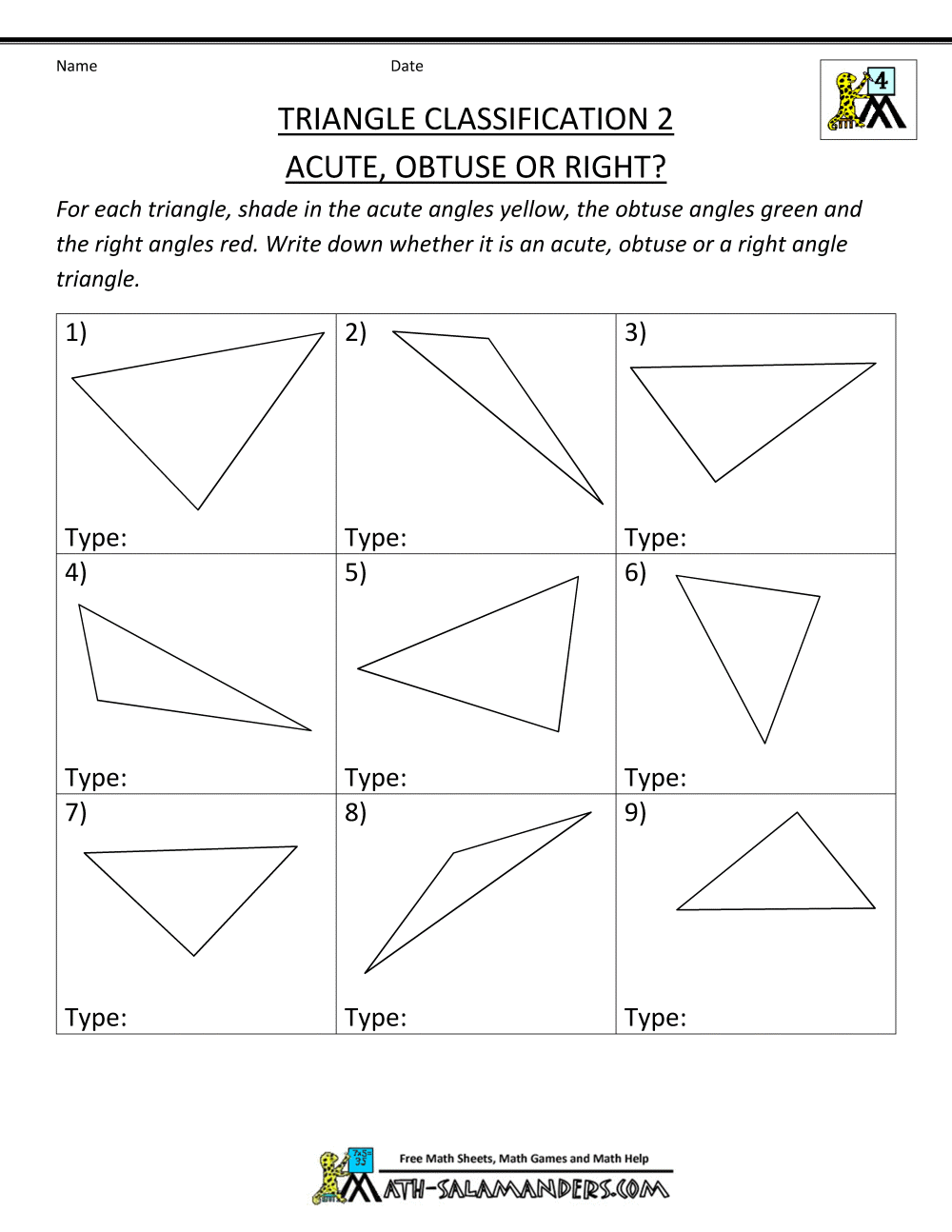 (a) draw any four different acute angles. 4th Grade Geometry