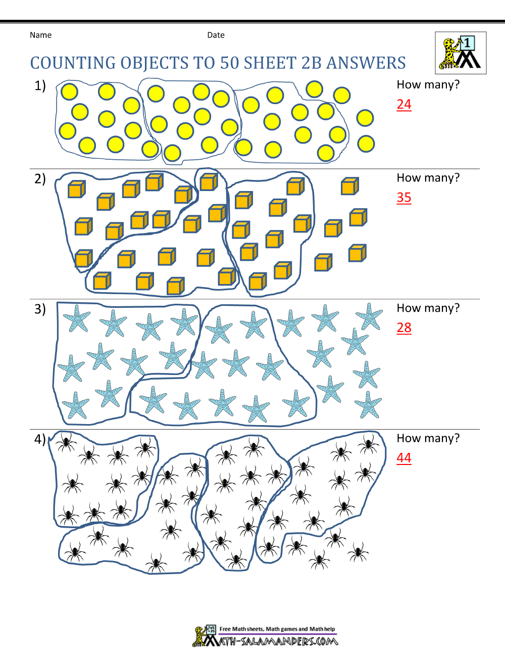 printable counting worksheet counting up to 50