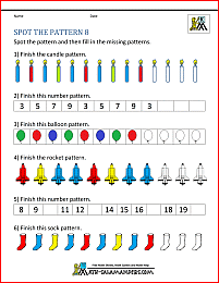 free kindergarten worksheets spot the patterns