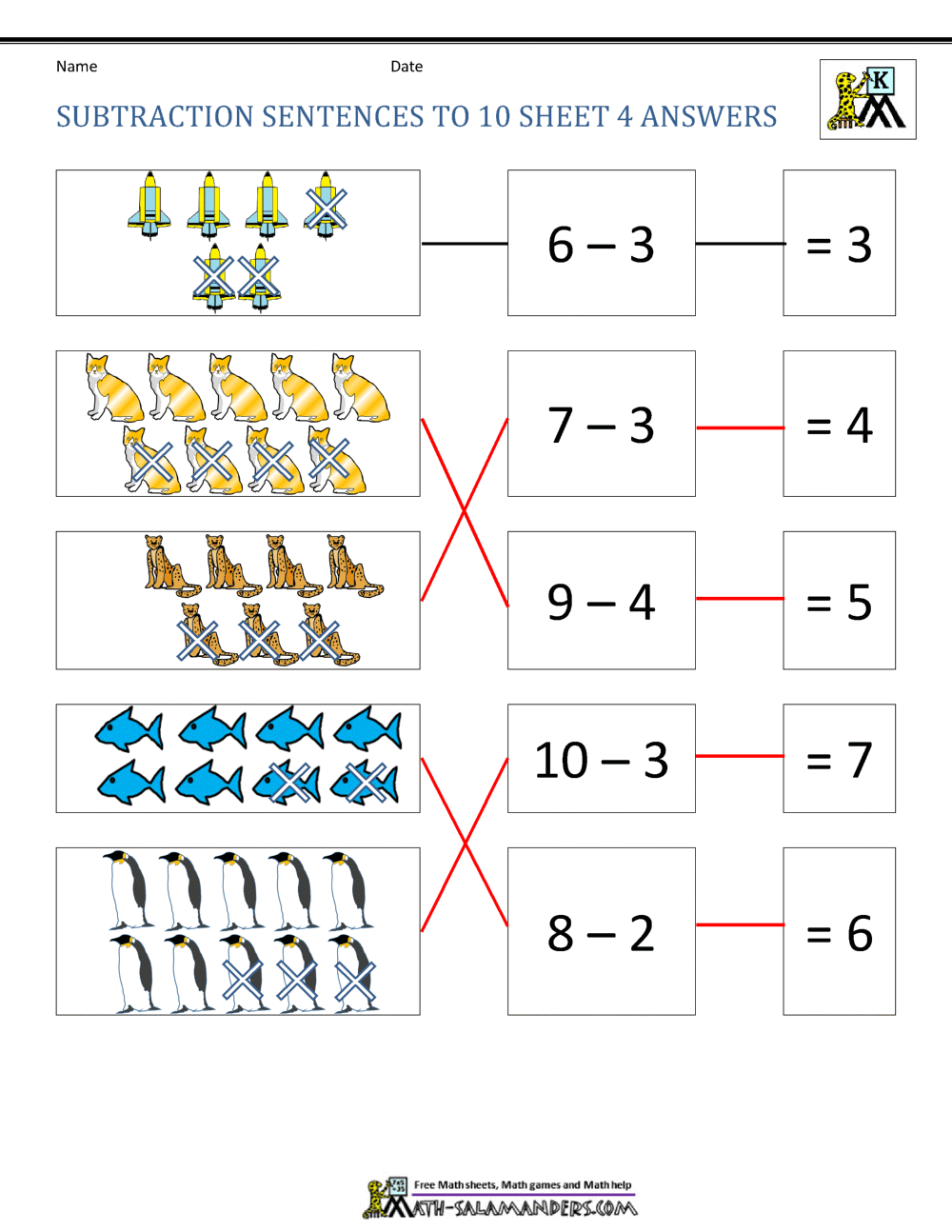 kindergarten subtraction worksheets