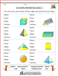 3d shapes worksheets