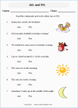 Printable math worksheets for 1st grade students. Telling Time Calendars And Time Measurement Math Worksheets For Primary Math Students