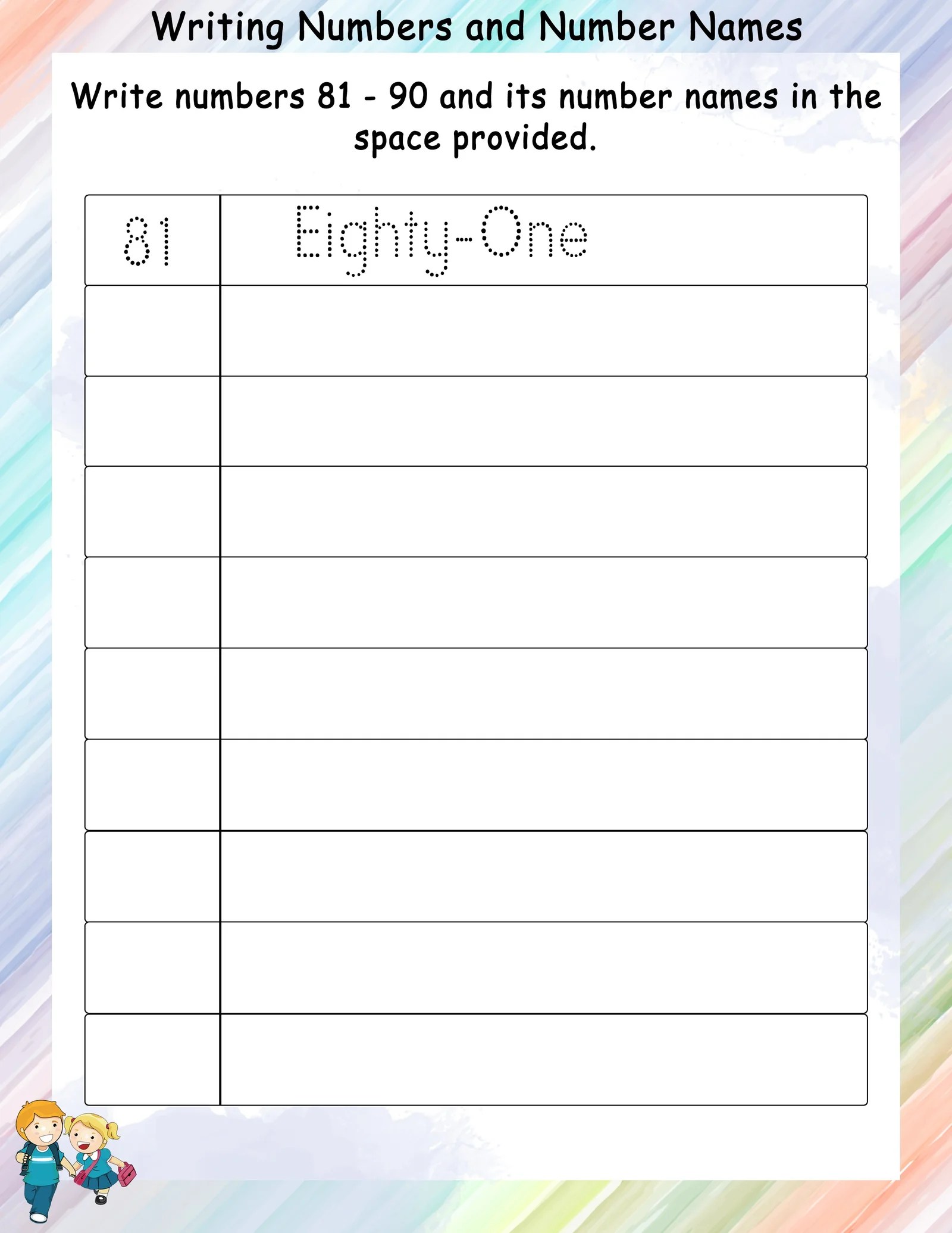 writing numbers and number names worksheets math worksheets