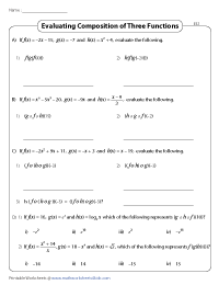 composition of functions worksheets
