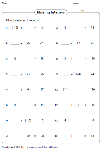 Use our free adding and subtracting integers worksheets where a range of activities band together to help you ace the addition and subtraction of integers. Pdf Integers Adding And Subtracting Integers Pdf Pdfprof Com