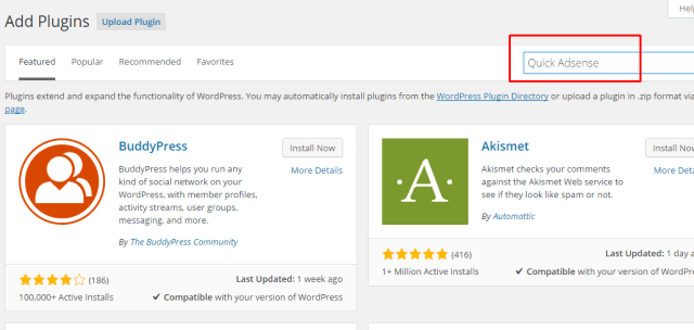 Mencari Plugin WordPress