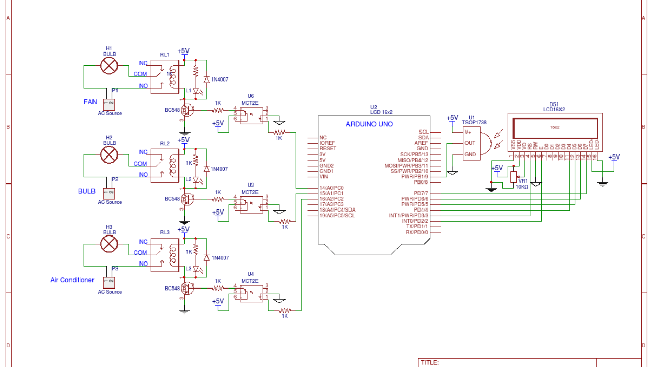 Gsm Based Home Automation Project Circuit Diagram