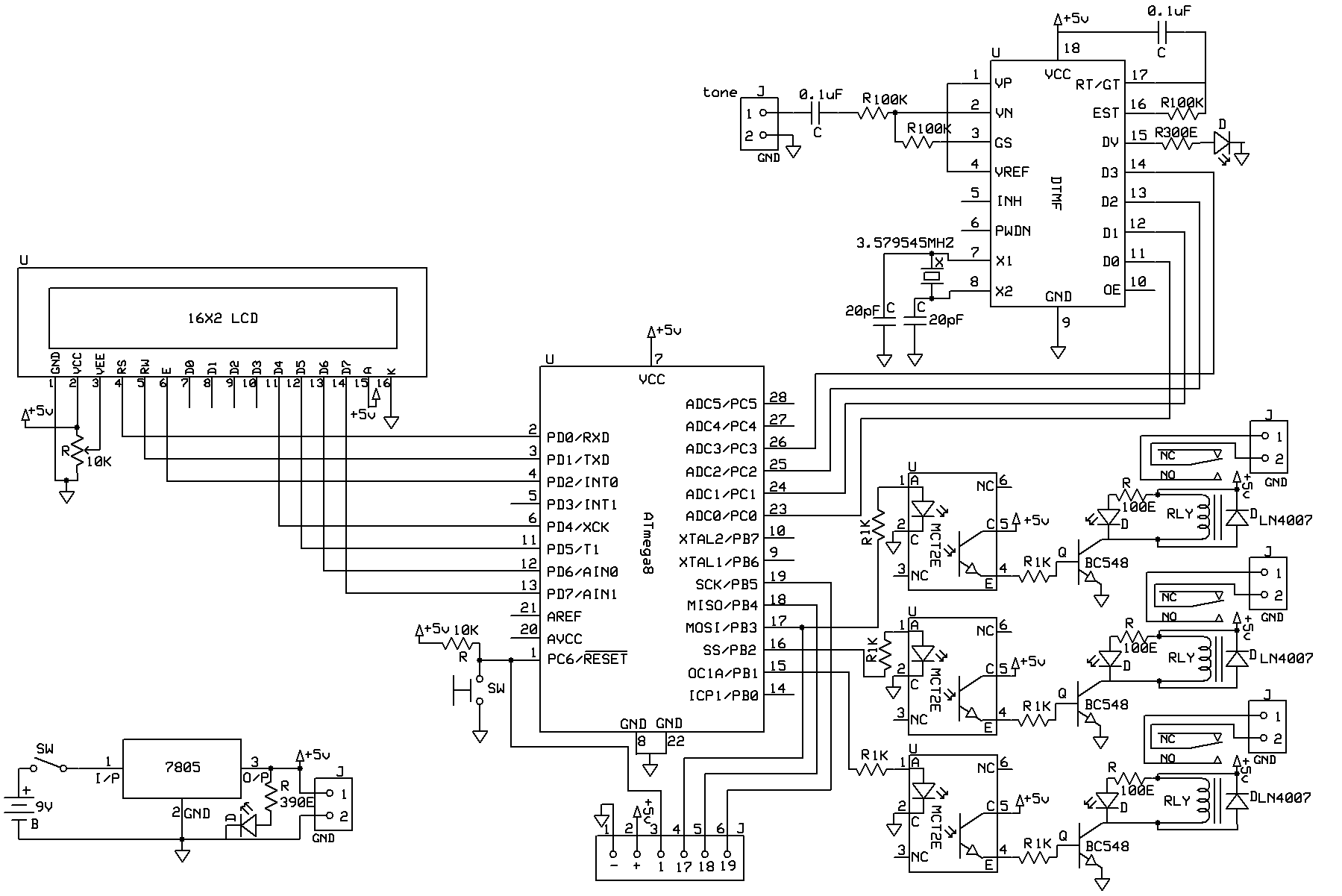 Dtmf Based Mobile Controlled Robot Circuit Diagram - Circuit Diagram
