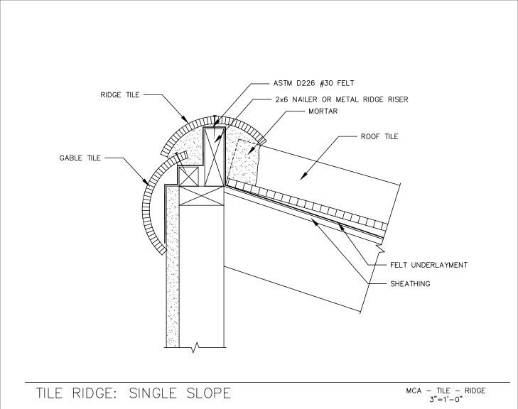 Metal Ridge Riser Tile 8-Inch Straight Barrel Mission | MCA Tile