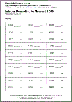 Round these numbers to the nearest 10. Integer Rounding To Nearest 1000 Worksheets Free Printable Pdf