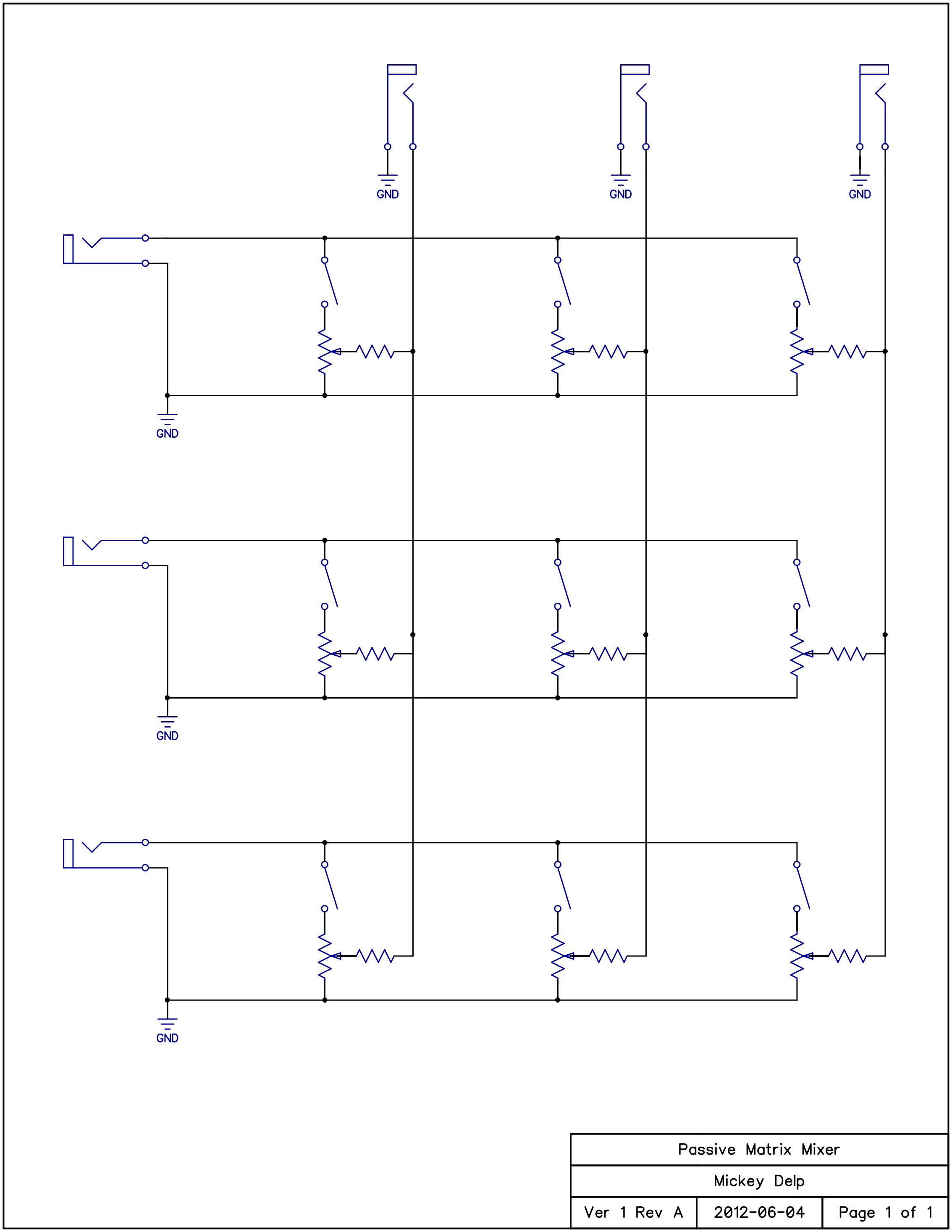 Passive Audio Mixer Circuit Passive Audio Mixer Circuit