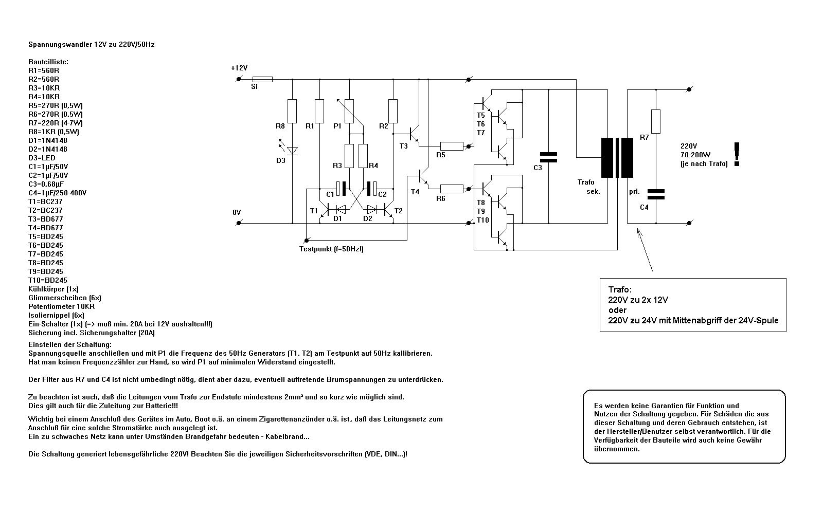 Und dann kommst mit einer fertigen lampe. Sinuswandler 12V-230V - Mikrocontroller.net