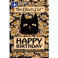 Kl094 Black Cat Happy Birthday Postcard Motion And Pix