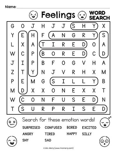 printable feelings chart for kids emotion skills mrs merry