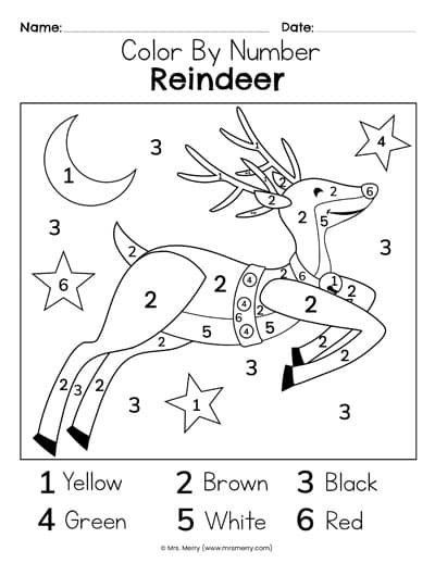 4 christmas color by number printables mrs merry