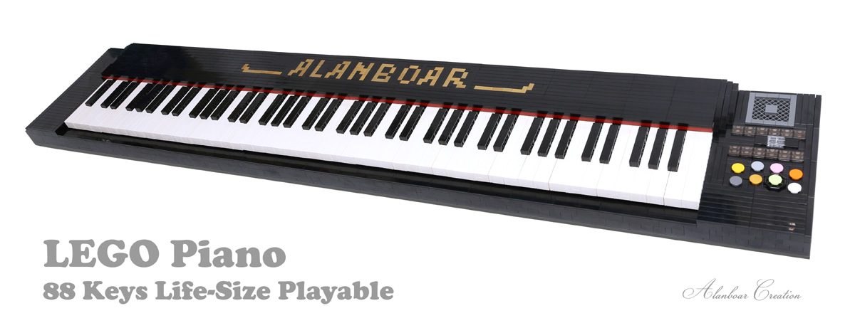 Life-Size 88 Key Working Piano Made Out of Lego - Musical Brick