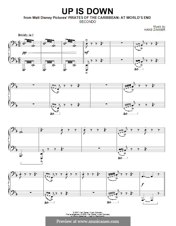At world's end) sheet music for piano duet by hans zimmer from sheet music direct. Up Is Down From Pirates Of The Caribbean At World S End By H Zimmer On Musicaneo
