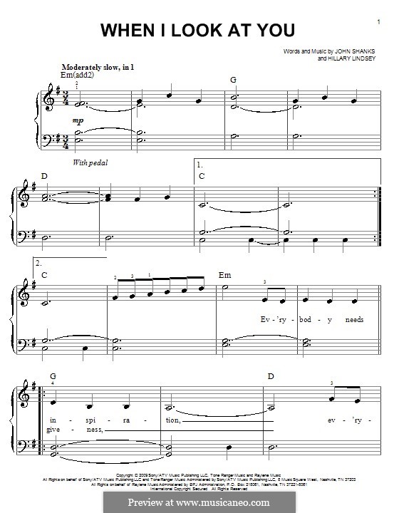 Hope you enjoy my piano arrangement of when i look at you by miley cyrus.thanks for watching!get the free music sheet for this cover by . When I Look At You Miley Cyrus By H Lindsey J M Shanks On Musicaneo