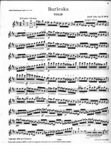 Quasi ballata (no.1) · appassionato (no.2) · un poco triste (no.3) · burleska (no.4). Four Pieces For Violin And Piano Op 17 By J Suk On Musicaneo