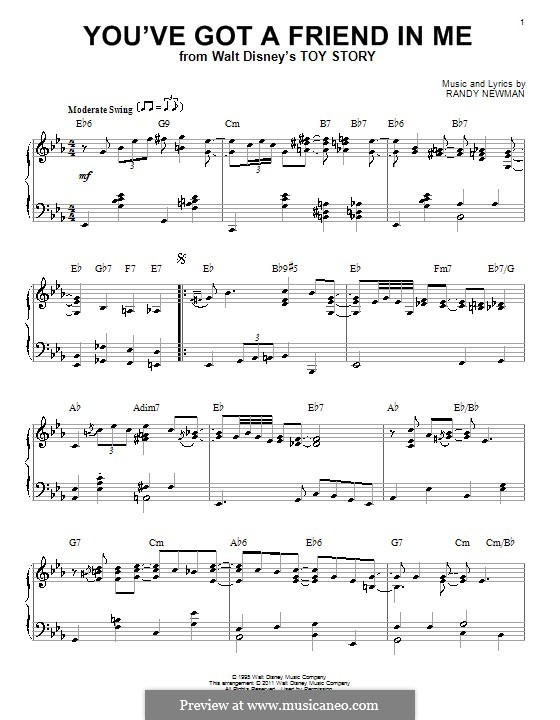 Print and download you've got a friend in me (from toy story) piano duet interactive sheet music and pdf. You Ve Got A Friend In Me From Disney S Toy Story By R Newman On Musicaneo