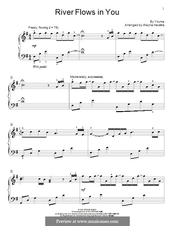 With playground, you are able to identify which finger you should be using, as well as an onscreen keyboard that will help you identify the correct keys to play . River Flows In You By Yiruma Sheet Music On Musicaneo