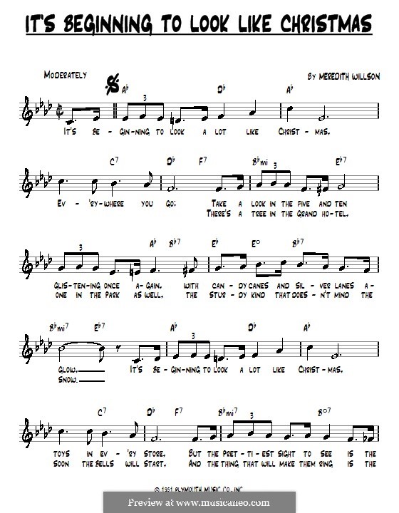 «it's beginning to look like christmas sheet music pdf” is a christmas sheet music» for piano sheet music, scoring piano / vocal / chords ,original key: It S Beginning To Look A Lot Like Christmas Perry Como By M Willson On Musicaneo