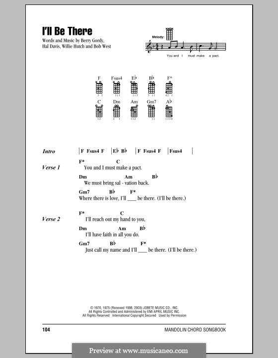 Print and download reach out, i'll be there sheet music by the four tops. Vocal Instrumental Version I Ll Be There By B Gordy B West H Davis W Hutch On Musicaneo