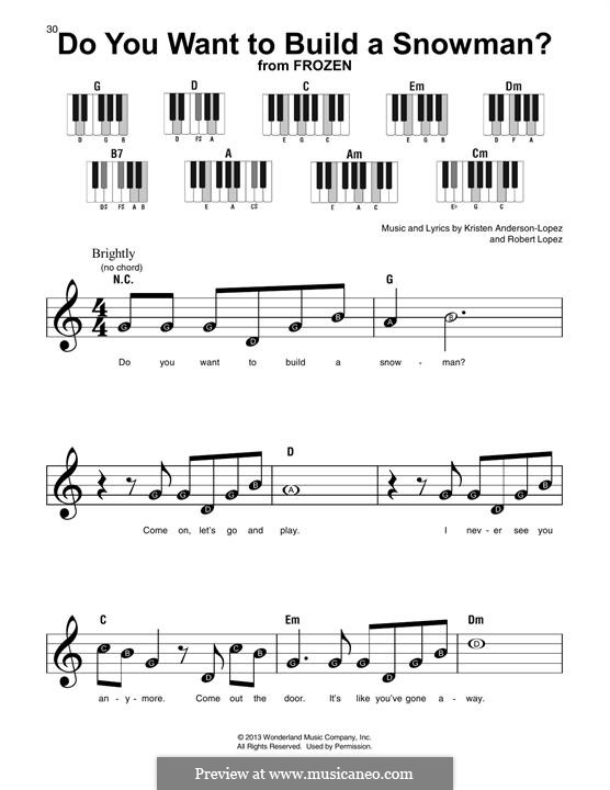 Bb come on let's go and play cm i never see you . Do You Want To Build A Snowman From Frozen By R Lopez K Anderson Lopez On Musicaneo