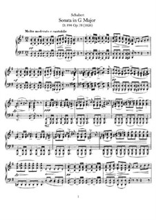 18 in g major, d. Sonata For Piano No 18 In G Major D 894 Op 78 By F Schubert On Musicaneo