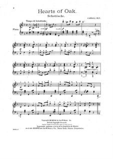 It is also the official march of the canadian navy, . Hearts of Oak. Schottische for Piano by C. Ely - sheet music on MusicaNeo Movies