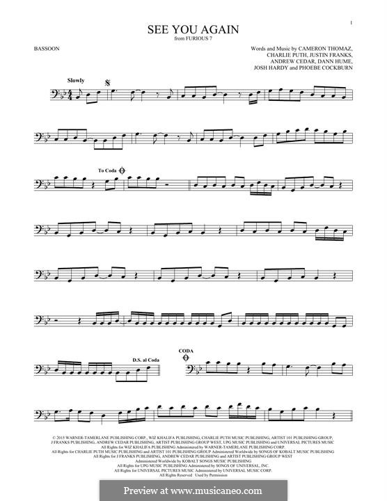 lirik ini begitu menggambarkan rasa kerinduan para pemain dan juga fans kepada sosok paul walker sebagai brian o'conner. See You Again Wiz Khalifa Feat Charlie Puth Von J Franks Wiz Khalifa A Cedar C Puth Auf Musicaneo