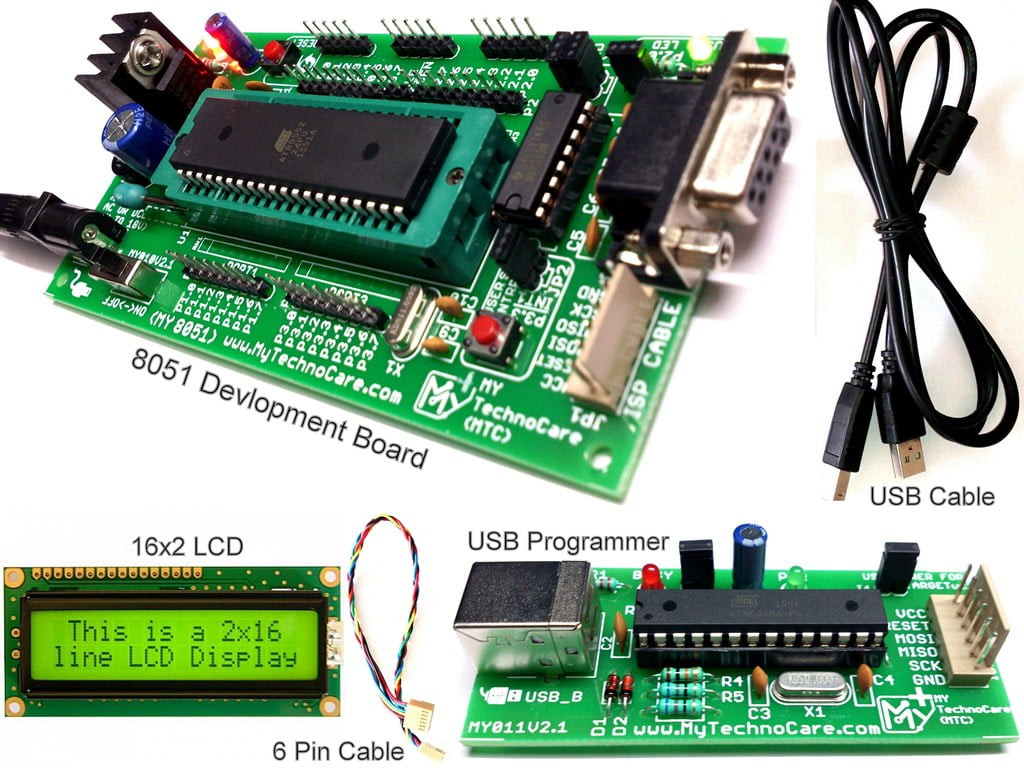 Learn How to Program AVR 8051 IC,16x2 LCD Display+FREE USB Cable