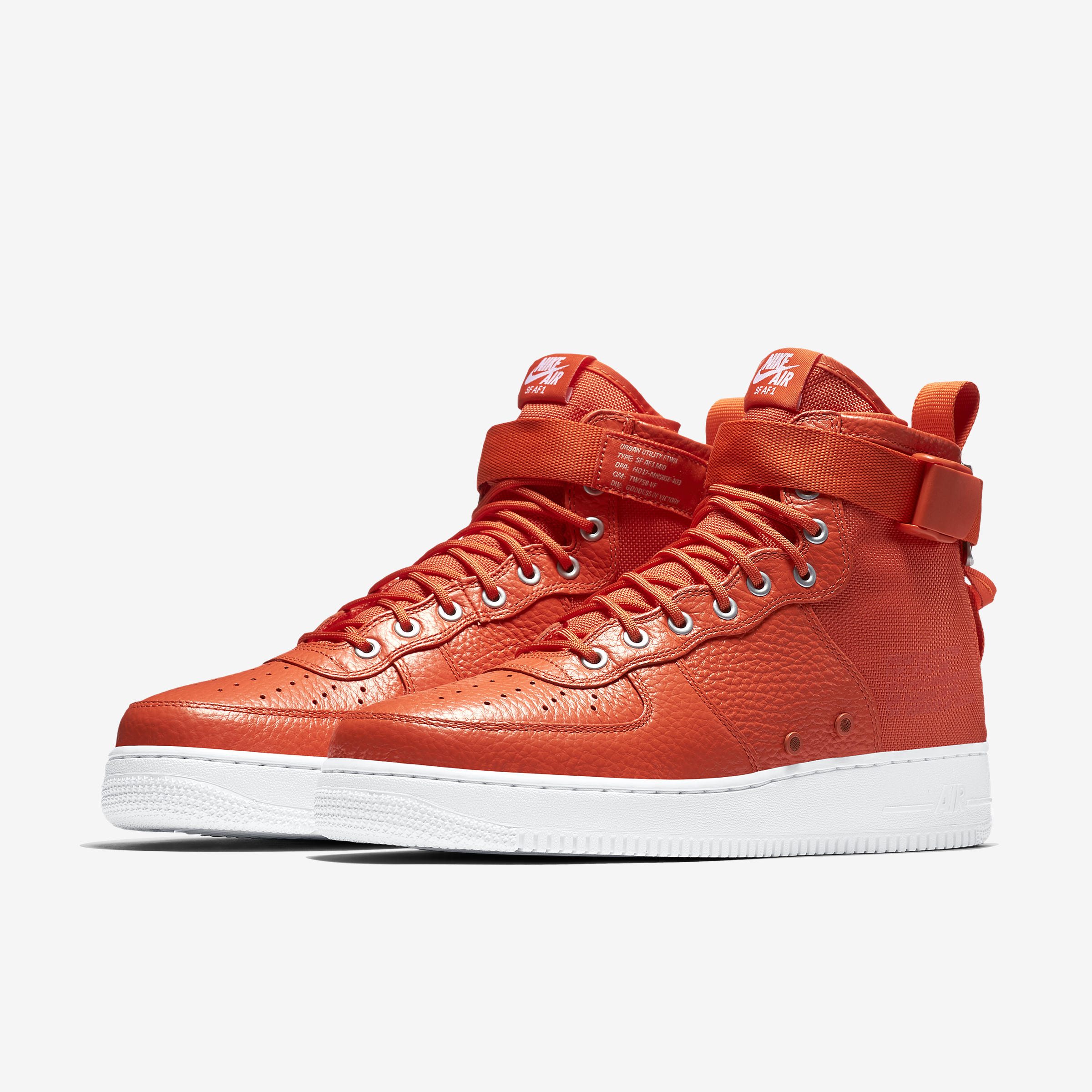 nike sf air force 1 mid team orange